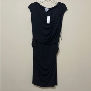 New‎ York & Company Black Ruched Midi Dress